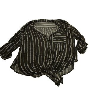 Chic Striped Black and White Blouse